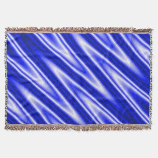 Funny ZigZag Waves blue white + jouw idee Deken (Voorkant)