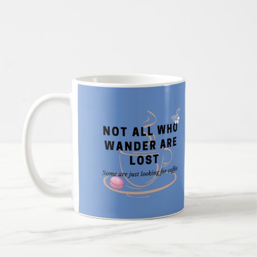 Funny Zoekt koffie en persoonlijk bericht Koffiemok (Links)