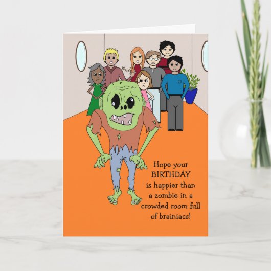 Funny Zombie Birthday Kaart (Voorkant)