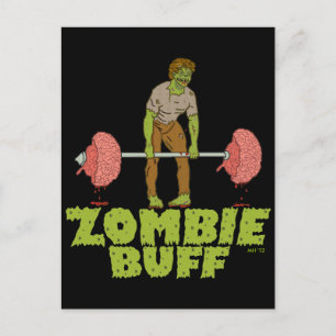 Funny Zombie Buff Weight Lifter Feestdagenkaart