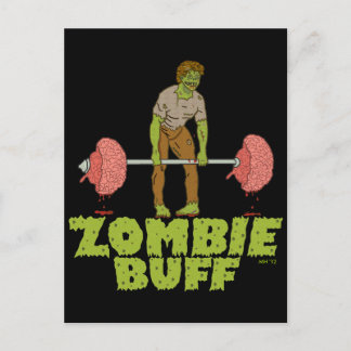 Funny Zombie Buff Weight Lifter Feestdagenkaart