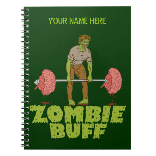 Funny Zombie Buff Weight Lifter Notitieboek