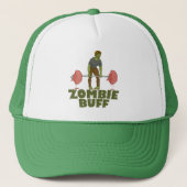 Funny Zombie Buff Weight Lifter Trucker Pet (Voorkant)