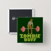 Funny Zombie Buff Weight Lifter Vierkante Button 5,1 Cm (Voorkant /achterkant)
