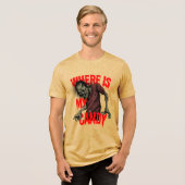 Funny Zombie Candy Halloween Horror Gag Tri-Blend Shirt (Voorkant volledig)