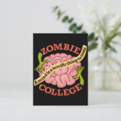 Funny Zombie College Logo Feestdagenkaart (Staand voorkant)