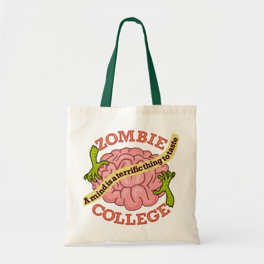 Funny Zombie College Logo Tote Bag (Voorkant)