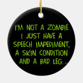 Funny Zombie geen Zombie Groene Keramisch Ornament (Achterkant)