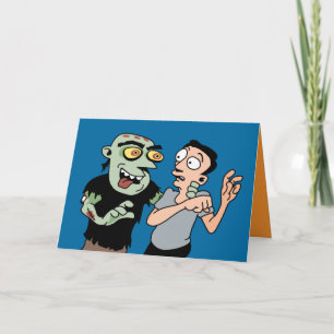 Funny Zombie Halloween Card Kaart