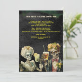 Funny Zombie Halloween Cocktail Party Invitation (Debout devant)