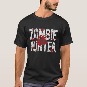 Funny Zombie Hunter Halloween Costume Blood Splatt T-shirt