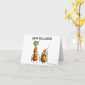 Funny zombie veggie Halloween carte de voeux (Fleur jaune)