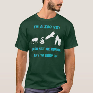 Funny Zoo Vet Als je me ziet lopen T-shirt