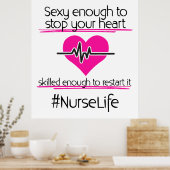 Funny Zurse life words work decor poster (Keuken)