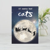 Funny zwarte kerstkat feestdagenkaart (Staand voorkant)