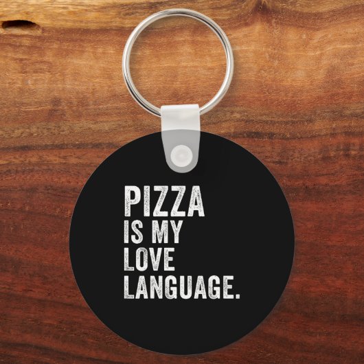 Funny Zza Is My Love Language, Funny Anti Valentin Sleutelhanger (Voorkant)