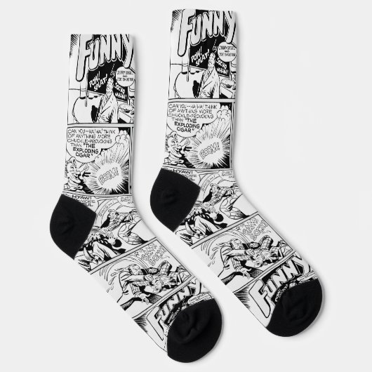 'FUNNYMAN' Action Comic Strip Socks  Sokken (Rechts)