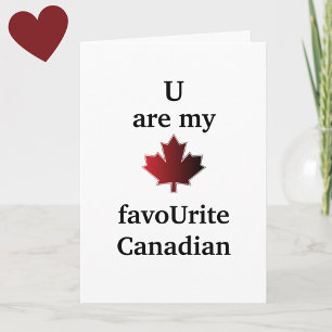 Funny'U is mijn favoUrite Canadian' Valentijn card Kaart