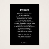 Funraal passeren van een legende moderne tekstgedi visitekaartje (Achterkant)