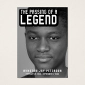 Funraal passeren van een legende moderne tekstgedi visitekaartje (Voorkant)