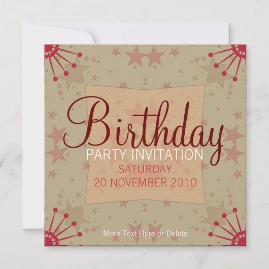 FunStars Fête Anniversaire Invitation (Devant)