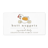 Funt Butt Nugget Farm Coop Egg Carton Étiquette (Devant)