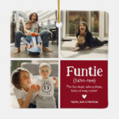 Funtie 3 Photo Collage Definition Cute Kerstc Keramisch Ornament (Achterkant)