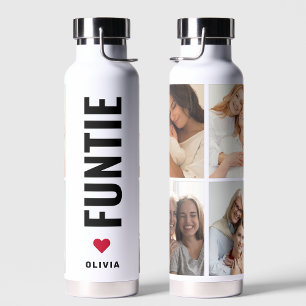 Funtie Fun Cool Aunt Custom Name 4 Photo Collage Waterfles
