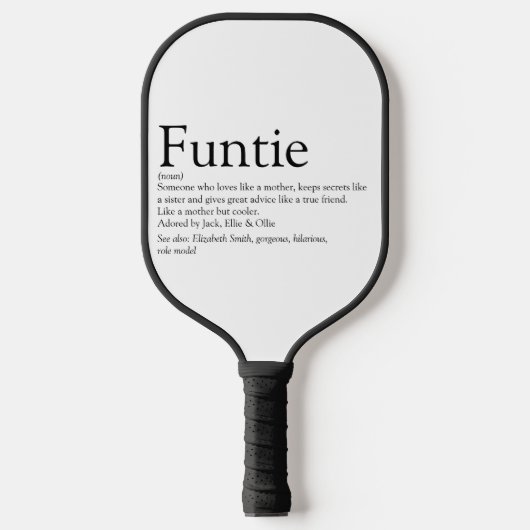 Funtie tante Auntie Definition Modern Fun Pickleball Paddle (Voorkant)