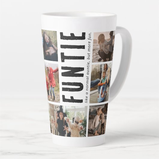 Funtie Tante Photo Collage Latte Mug (Angle droit)