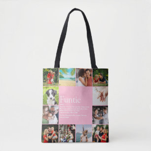 Funtie tante tante definitie fotocollage roze draagtas