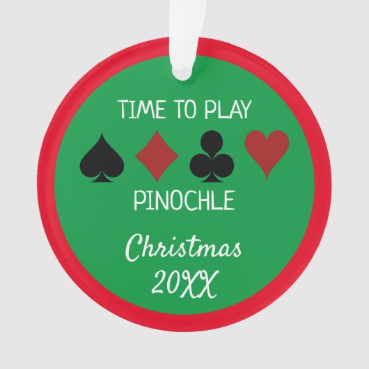 FunTime to Play Pinochle Kerstmis Ornament (voorkant)