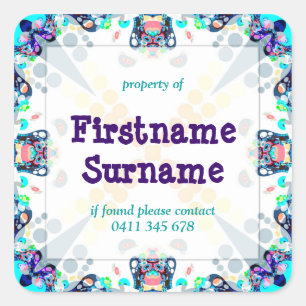 Funtimes Eigendom Boekplaat Vierkant Label Sticker