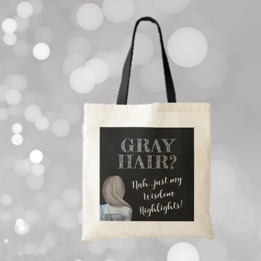 FunTote! Grijs haar, Wisdom Highlights Canvas tas