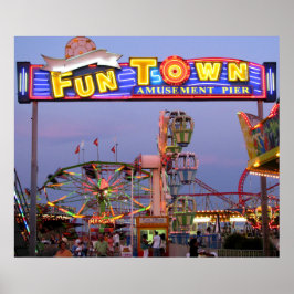 Funtown Pier in Lights Poster
