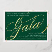 FUNTREEREND GALA elegant calligrafie donkergroen Folie Uitnodiging (Voorkant)
