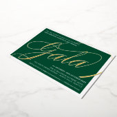 FUNTREEREND GALA elegant calligrafie donkergroen Folie Uitnodiging (Gedraaid)