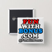 FunWithBonus.com Vierkante Knoop Button 5,1 Cm (Voorkant /achterkant)