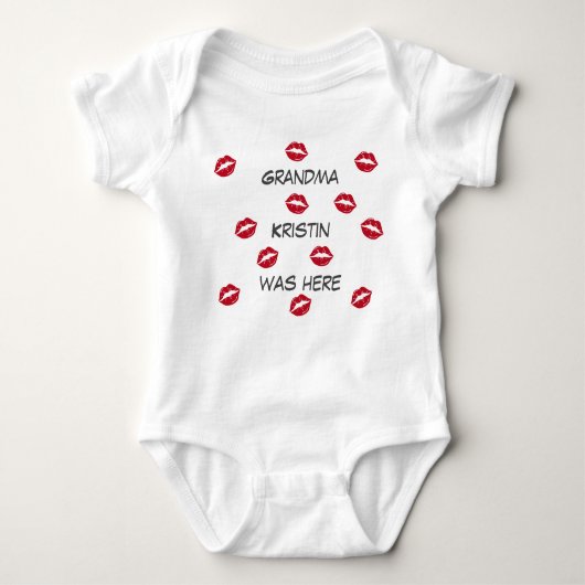 Funy Grandma was hier Baby Bodysuit (Voorkant)