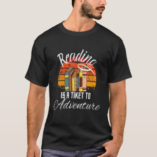 Funy Reading Adventure Quote Teacher Cool Reading T-shirt