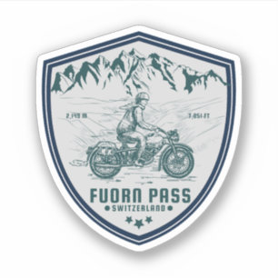 Fuorn Pass-Ofenpass swiss-alps motorrijwiel Sticker