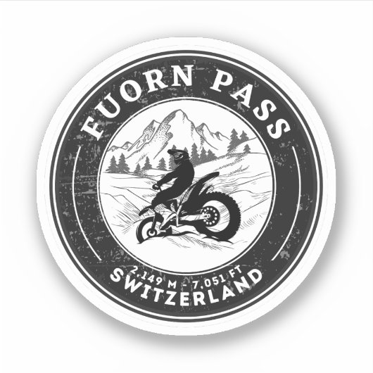 Fuorn Pass-Ofenpass swiss-alps motorrijwiel Sticker (Voorkant)