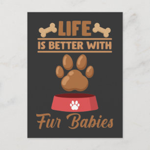 Fur Babies Lover Cute Baby dog lady puppy paw Briefkaart