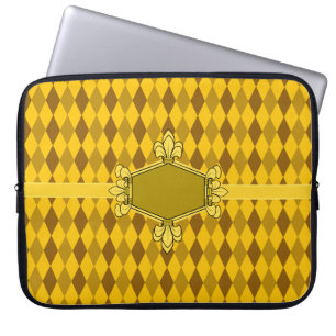 Fur de lis, goud, gouddiamant, initialen/naam toev laptop sleeve