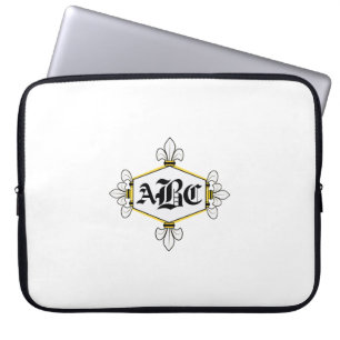 Fur de lis, goud, initialen/naam toevoegen () laptop sleeve