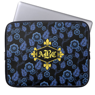 Fur de lis, goud, initialen/naam toevoegen () laptop sleeve