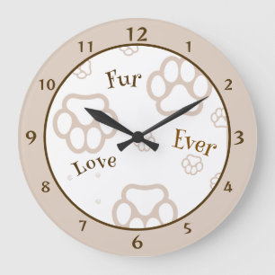 Fur Ever Love Pootafdruk Grote Klok