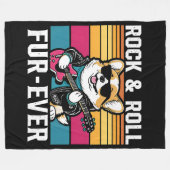 Fur-Ever Rock & Roll With A Rockin Corgi Fleece Deken (Voorkant (Horizontaal))