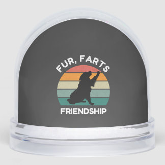 Fur, Farts, Friendship - Funny Dog Lover Retro Sneeuwbol