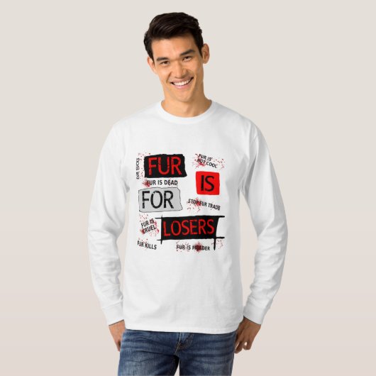 Fur is voor verliezers t-shirt (Voorkant volledig)